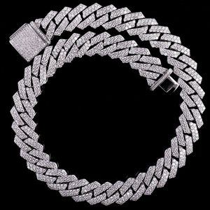 Diamond Passed Test 10mm 18-24inch 925 Sterling Silver 2 Rows Moissanite Cuban Chain Necklace 7/8/9inch Links Bracelet For Women/Men Nice Gift