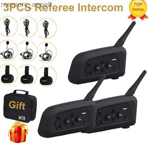 Walkie Talkie 3 Användare Fotbollsdomare Intercom Headset V4C 1200M Full duplex Bluetooth -hörlurar Soccer Conference Multianal Interphone HKD230925