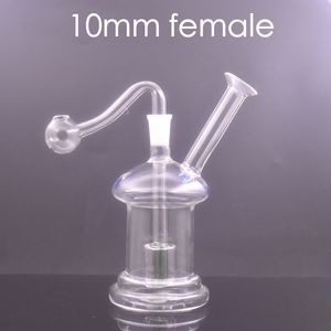 Partihandel kreativ svampform liten bubblar vattenpipa 10 mm kvinnlig mini tjockt hårda vatten dabb rigg bongs rör med glas rökande oljebrännare skål