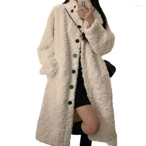 Frauen Pelz Lange Faux Mantel Frauen Winter Mode Stehkragen Ärmel Imitation Mäntel