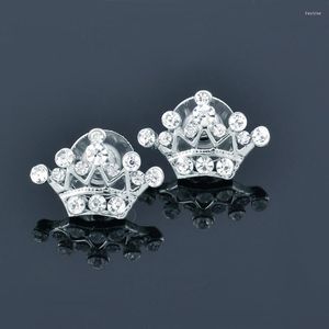 Stud Earrings LEEKER Fashion Crown Earings For Women Gold Silver Color Zirconia Gift Girlfriend Accessories Party Jewelry