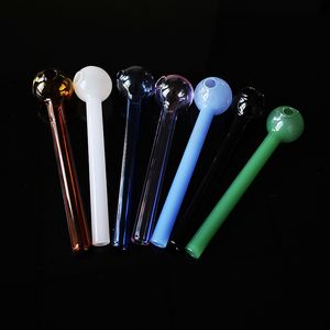 JT Glass Bongs Mini Smoking Pipes COLORFUL Hand Dab Tools Spoon Oil Burner Pipes Herb Hookahs Heady 2.5mmOD Tube Oil Rigs Smoking Accessories SW37