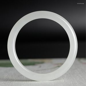 Bangle Natural A Jade Sheep Fat White Branselet Bransoletka „Jingdang Thin Think Mother Prezent Bra