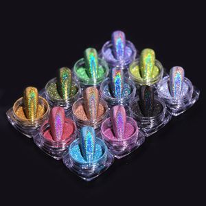 Acrylpulver, Flüssigkeiten, 12-teiliges Set, holografisches Nagelpulver, Glitzer, Silberserie, Nagel-Pailletten, Pigmente, Nail-Art-Flocken, Dekoration, DIY-Nagellack-Werkzeuge 230925