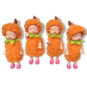 Halloween-Kürbis-Elfen-Display, 11 cm, supersüße Kürbis-Elfen-Puppe, Halloween-Mini-Puppe, Heim-Party-Dekoration