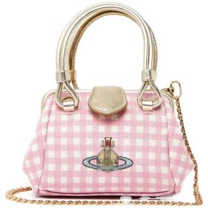 Women's Designer Bags Saturn Print Pink Plaid Bag Cute Handbag Crossbody Bag