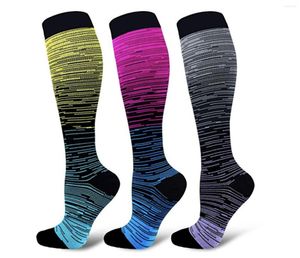 Women Socks 3 Pairs Compression For Men - Stockings Nursing Hiking Travel Flight Socks-Running & Fitness