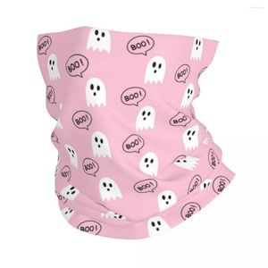 Sciarpe Fantasmi rosa Bandana Ghetta per il collo Stampata Happy Halloween Sciarpa avvolgente Maschera calda per il viso Corsa unisex adulto invernale