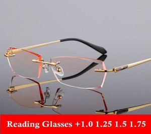 サングラスvazrobe reading Glasses Male 10 125 175 20 25 275 30 Persbyopia Men Rimless Blue Brown Gray Eyeglasses Fra2382881