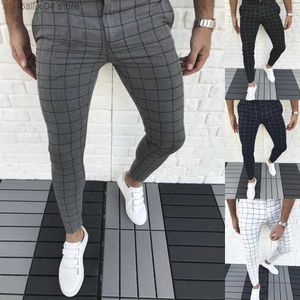 Men's Pants Plaid Men Pants Skinny Pants Men's Clothing Pantn Trousers Pencil Pants Men's Ropa Hombre Streetwear Men Smart Casual Pants T230925