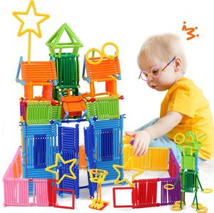 65/120/240pcs 조립 된 빌딩 블록 DIY 스마트 스틱 블록 어린이 상상력 창의력 교육 학습 장난감 장난감 선물