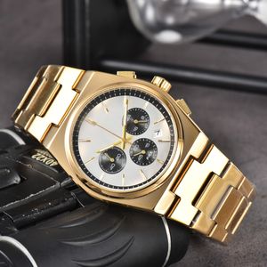 All Dials Working Automatic Date TISSO PRX Men Watches Luxury Fashion Mens Full Steel Band Quartz Movement Clock Gold Silver Leisure Wrist Watch TISS-4