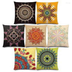 Travesseiro sonhador natureza linda flor alma mandala coroa chakra floral padrão design imprime capa colorida