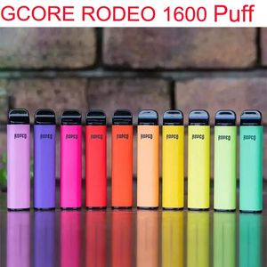 Original GCORE Rodeo 1600 Puffs engångsvapen Pen E -cigarett med 950mAh Batteri 6 ml Förfylld podrökningssats