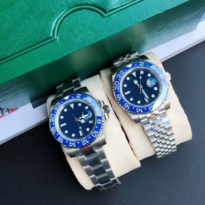 Luksusowy designerski zegarek męski zegarek GMT Blue Circle Dial 40 mm Automatyczny ruch mechaniczny Znak Lumoinous Blue Crystal Waterproof Montre de Luxe 007 zegarek