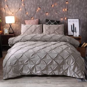 Set copripiumini 2/3 pezzi Copripiumino solido e confortevole di lusso Biancheria da letto per adulti Biancheria da letto Copriletto bianco / grigio Federa Set copripiumino Queen King 230925