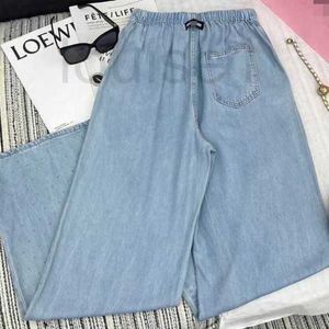 Women's Jeans designer 23 Year Spring/Summer Fashion Versatile Elastic Waist Wide Leg Pants Tencel Fabric DIMB