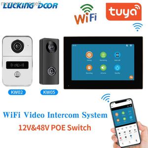 Walkie Talkie 1080P Wifi Tuya App POE IP Vídeo Porteiro Interfone Campainha Monitor Interfone para Villa Smart Home Security Interfone visual HKD230925