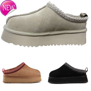 Designer päls glider kvinnor tazz tozzs tasman klassisk senapsfrö ultra mini plattform slip-on les petites mocka ull blandning avslappnad platt vinter snö stövlar no473h