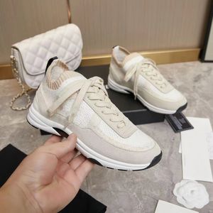 10a kvinnor skor reflekterande sneakers designer tränare äkta läder tyg mocka löpare vinter höst sneaker kalvskinn mesh låg topp 35-42