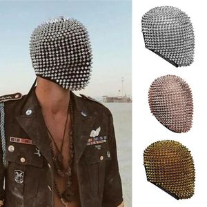 Maski imprezowe Spike Studded LaTex Full Face Straszny kask Cosplay Durian Head Rave Party Movie Mask Props 230925