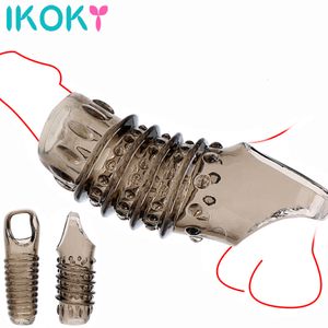 Cockrings IKOKY Penis Ring Reusable Silicone Cock Enlargement Delayed Ejaculation Sex Toys For Men 230925