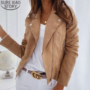 Women's Cape Zipper Jacket Kvinnor Autumn Winter Solid Long Sleeve Fashion Leather Jackets Brown Slim Boyfriend Style Pu Coat 17079 230925