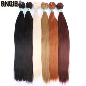 Mänskliga hårbulkar 14-30 tum 200gram/parti silkeslen raka hårbuntar naturliga svart hög temperatur syntetiska hårförlängningar för svarta kvinnor 230925