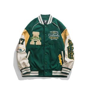 Giacche da uomo Lettera americana a forma di lettera ricamata uniforme da baseball autunno coppia giacca da uomo giacca da strada allentata a maniche lunghe con cappuccio da uomo L230925