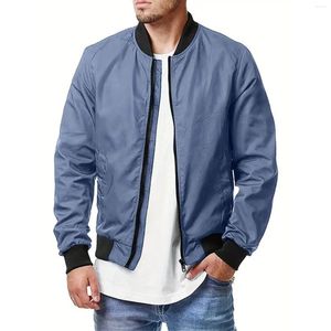 Men's Jackets High Quality Bomber Flight Jacket Casual Patchwork Fall Winter Coats Zipper Closure Outwear