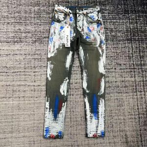 Denimbyxor Mens Purple Designer Jeans Motorcykelstil Män svarta byxor avancerad kvalitet rak casual sweatpants designers joggar byxa