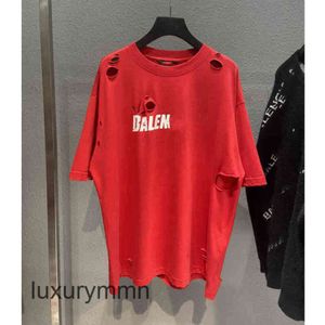 Italien Mode Marke balencigss Trendy Männer t Shirts Druck Haus Decke Kunst Englisch Buchstaben Ziehen Kleber Burst Effekt Paar Paris CSNG