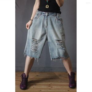 Kvinnors jeans denim shorts rippade kvinna kläder sommar kjol kort y2k mode koreanska stil kläder byxor grejer jean
