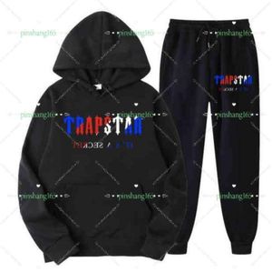 SHANGPIN Tracksuit Trapstar Brand Printed Sportswear Men's t Shirts 16 Colors Warm Two Pieces Set Loose Hoodie Sweatshirt Pants Jogging 23de