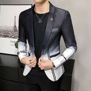 Men's Suit Coat Spring and Autumn 2023 New Fashion Slim Fit High Quality Pioneer Plaid Suit Coat Social Party Dress Jacket