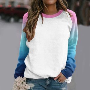 Kobiety bluzy damskie Y2K Gradient Kolor Bluza z długim rękawem Kobiety jesienne zima harajuku pullovery górne gotyckie gotyckie streetwear uliczny hip hop