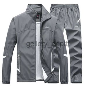 Men's Tracksuits Men's Sportswear Sets Spring Autumn 2 Piece Tracksuit Sports Suit Jacket+Pant Sweatsuit Male Outdoor Train Clothing Asian Size J230925