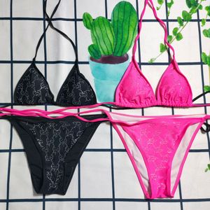 Desinger-Bademode für Damen, Größe S-XL, mit Buchstaben-Aufdruck, sexy Überwurf für Yacht-Party, Badeanzug, Überwurf, schwarz, rosa, Sommer-Bikinis