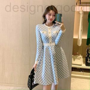 Basic & Casual Dresses designer Designer Womens dress autumn clothes sweater casual long skirt clothing Knitted A-line skirts women knit Plaid printing girl warm