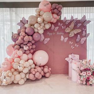 Inne imprezy imprezowe materiały motyla Macaron Balon Garland Arch Zestaw urodzinowy Dekor urodzinowy Dzieci Baby Shower Girl LaTex Ballon Sieć przyjęcia weselne 230923