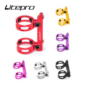 Water Bottles Cages Litepro For Birdy Bicycle Hollow Bottle Cage Holder 33.9 34.9mm folding Bike Cup Adapter 230925