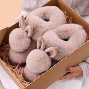 Slippers Fashion Autumn Winter Cotton Slippers Rabbit Ear Home Indoor Slippers Winter Warm Shoes Womens Cute Plus Plush Slippers 230925