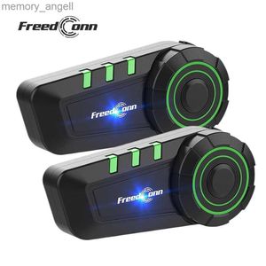 Walkie Talkie Freedconn KY Motorcycle Helmet Intercom Headset Waterproof Handsfree Interphone 2 Riders 1000m Communicator FM Music Player HKD230925