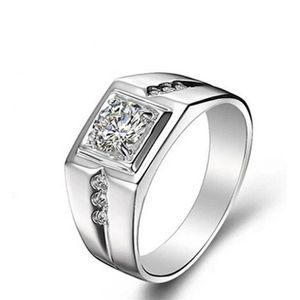 Silver-plated ring for men's wedding birthday boyfriend gift258v