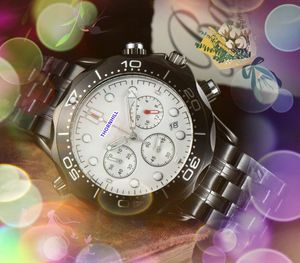 Mens Full Function Quarz Chronograph Watches Stopwatch Lumious Big Dial Clock rostfritt stål Nylon Rem klocka Kalender Waterproof Original CLASP Analog klocka