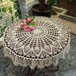 Toalha de mesa redonda artesanal crochê openwork toalha de algodão tapete de renda placemat toalha de mesa vintage decoração de casa 70/80/90cm 230925