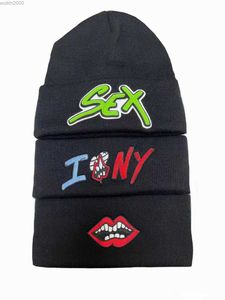 Beanieskull Caps Trend Hip-hop Skateboard Cold Hat Sex Records Matty Boy Embroidered Leather Knitted Men and Women All-match Casual 2023 luck