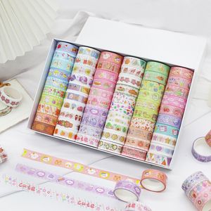 Adhesive Tapes 60rolls 2016 Cartoon Kawaii Washi Tape Set Grid Food Girl Scrapbooking Sticker DIY Masking Kid Japanese Mother Gift Decor 230923