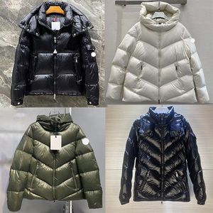 Womens Jackte down parkas embroidered badge stand collar hooded Designer women Down jacket Winter thickened warm loose Puffer Jacket bread jackets Coat Size 1/2/3/4