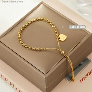 Charm Bracelets 316L stainless steel bracelet Heart Bracelet Pull Titanium Steel bangle Ball Chain Bracelet Anklet adjustable bracelets Q230925